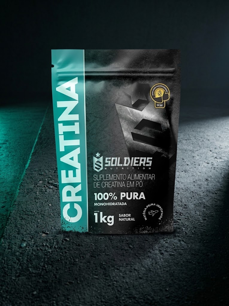 Embalagem de creatina monohidratada 100% pura, pote de 1 kg